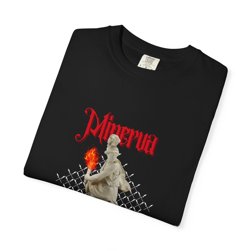 Inferno Statue Graphic T-Shirt — Gothic Flame Art Tee