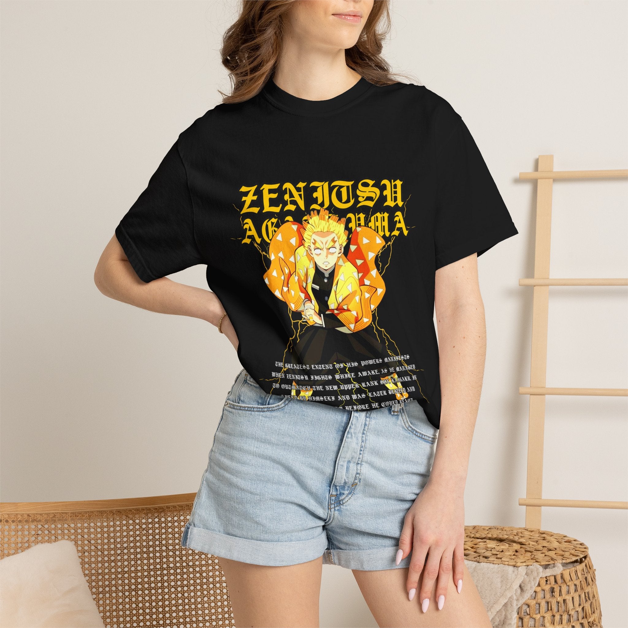 Anime Demon Slayer Zenitsu Graphic T-Shirt