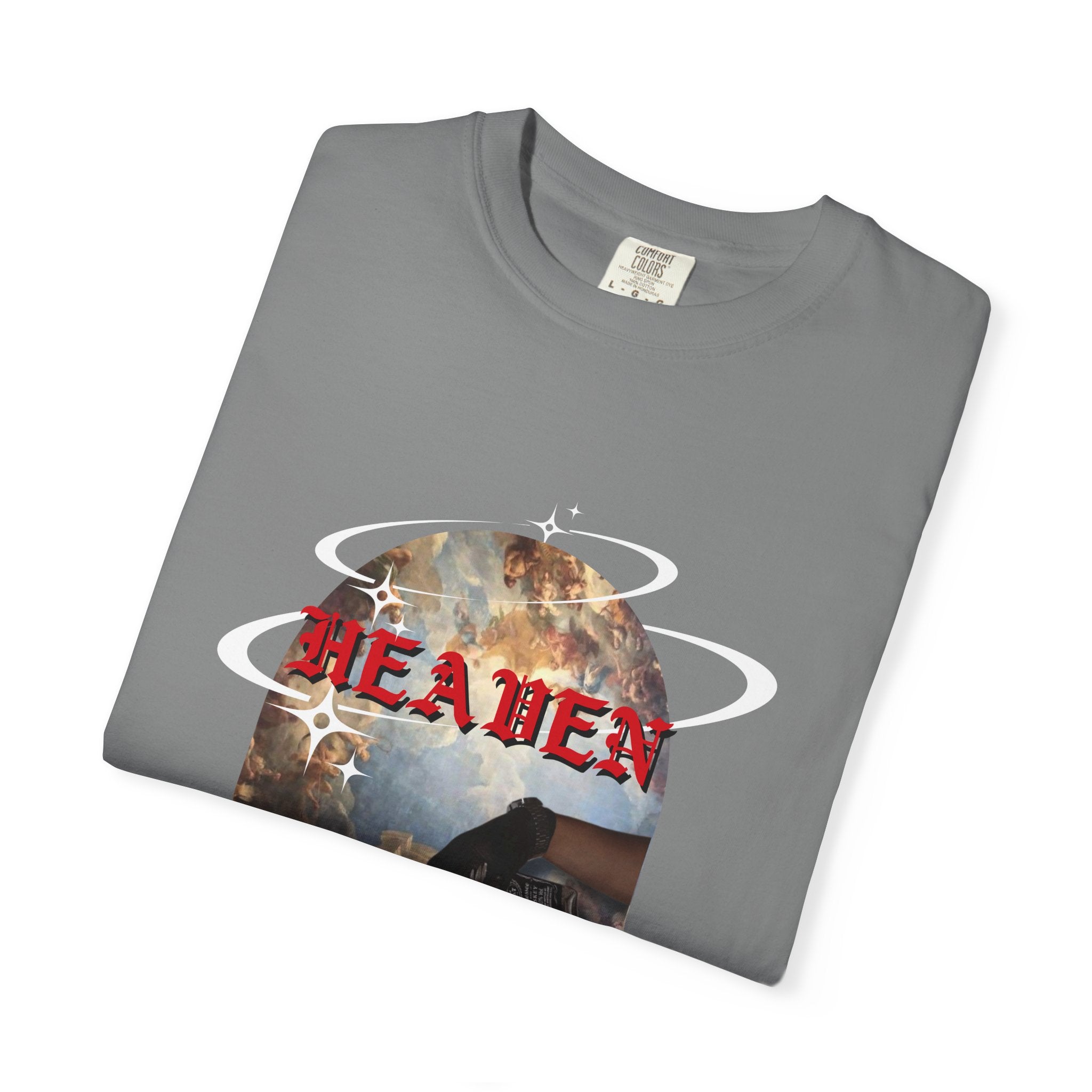 Heaven Arch Graphic T-Shirt — Vintage Angel & Cloud Artwork