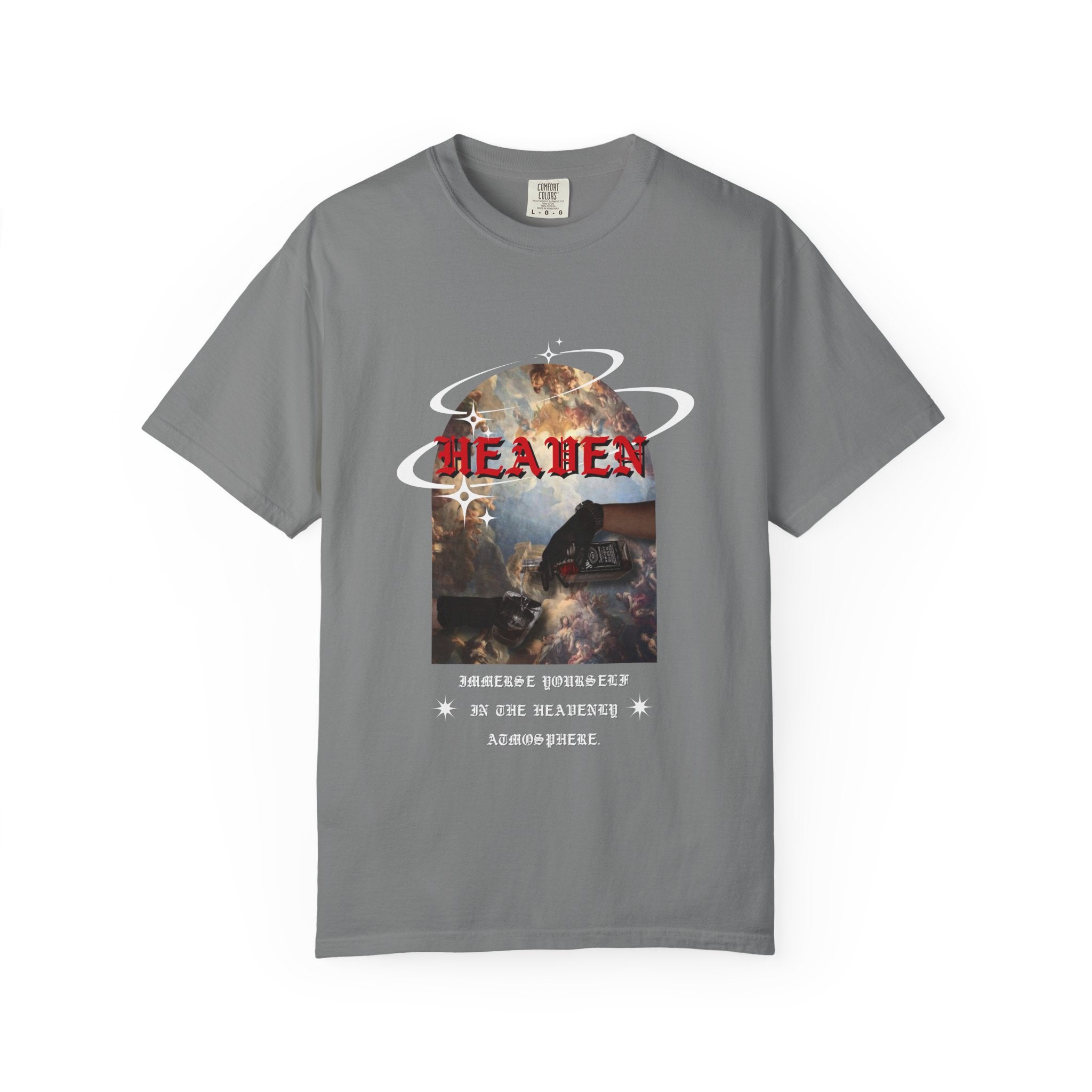 Heaven Arch Graphic T-Shirt — Vintage Angel & Cloud Artwork