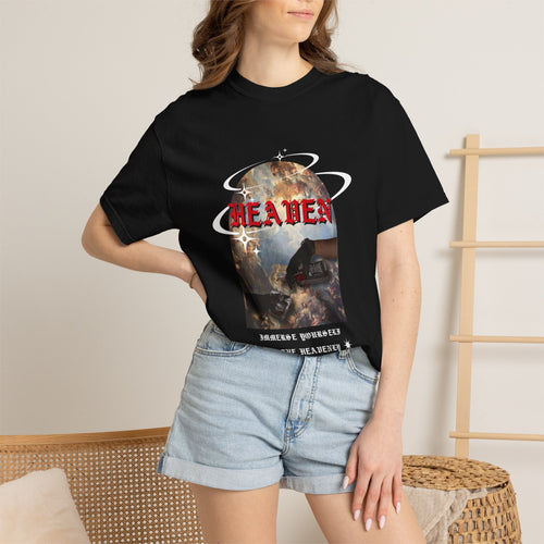 Heaven Arch Graphic T-Shirt — Vintage Angel & Cloud Artwork