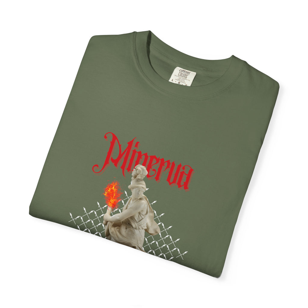 Inferno Statue Graphic T-Shirt — Gothic Flame Art Tee
