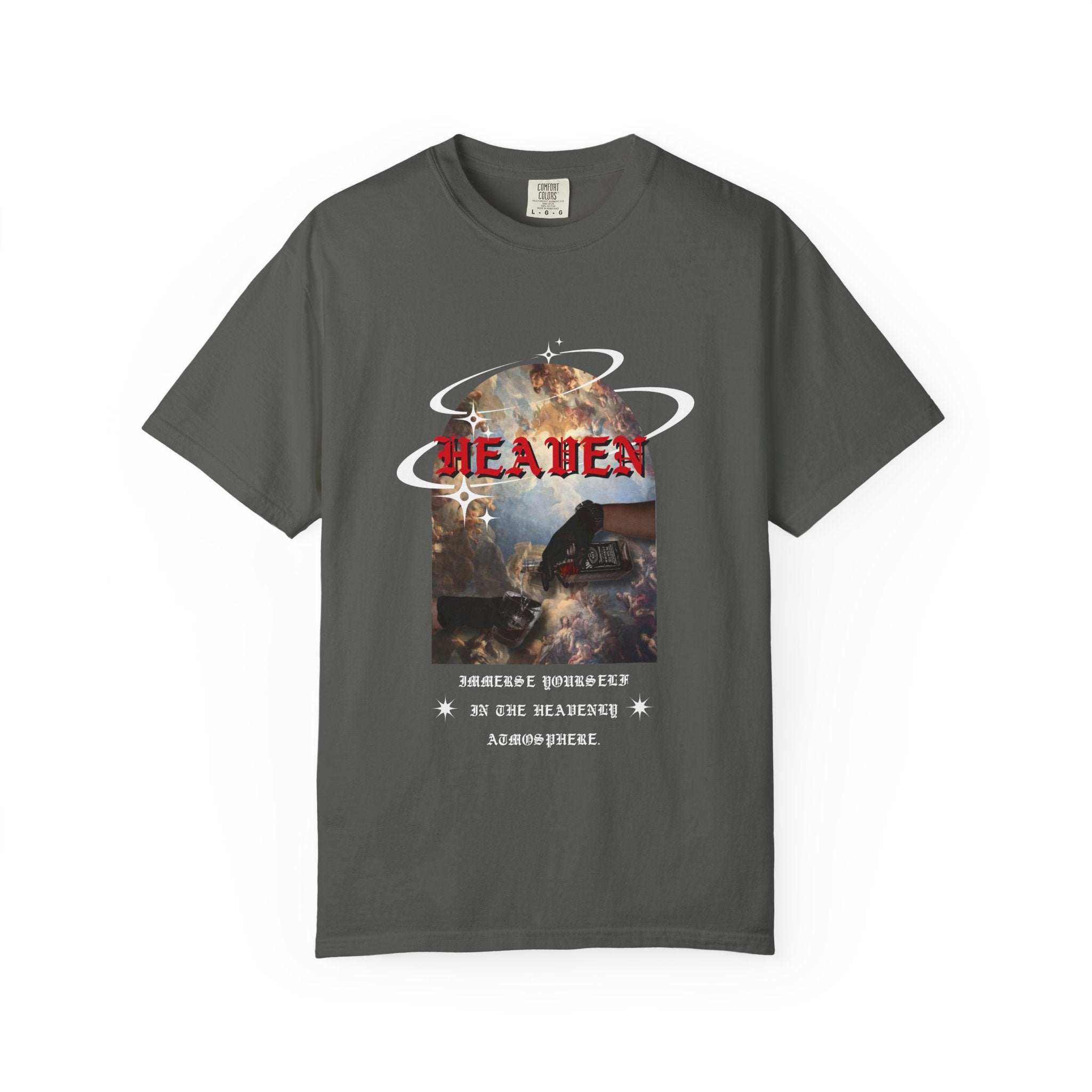 Heaven Arch Graphic T-Shirt — Vintage Angel & Cloud Artwork