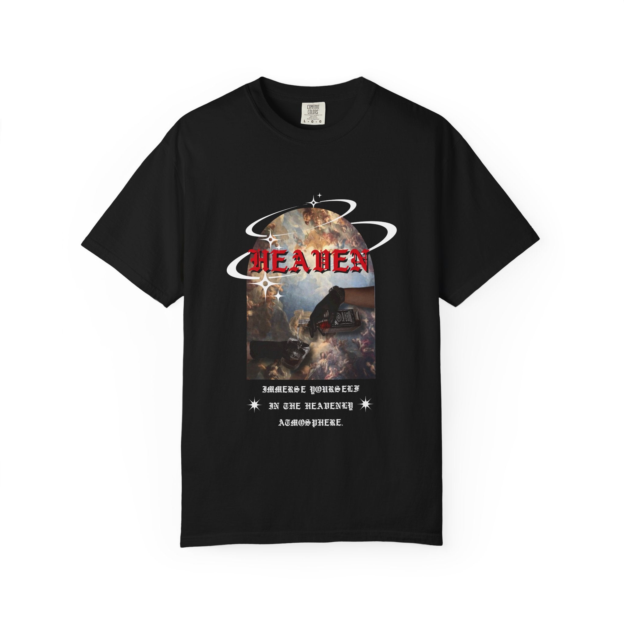 Heaven Arch Graphic T-Shirt — Vintage Angel & Cloud Artwork