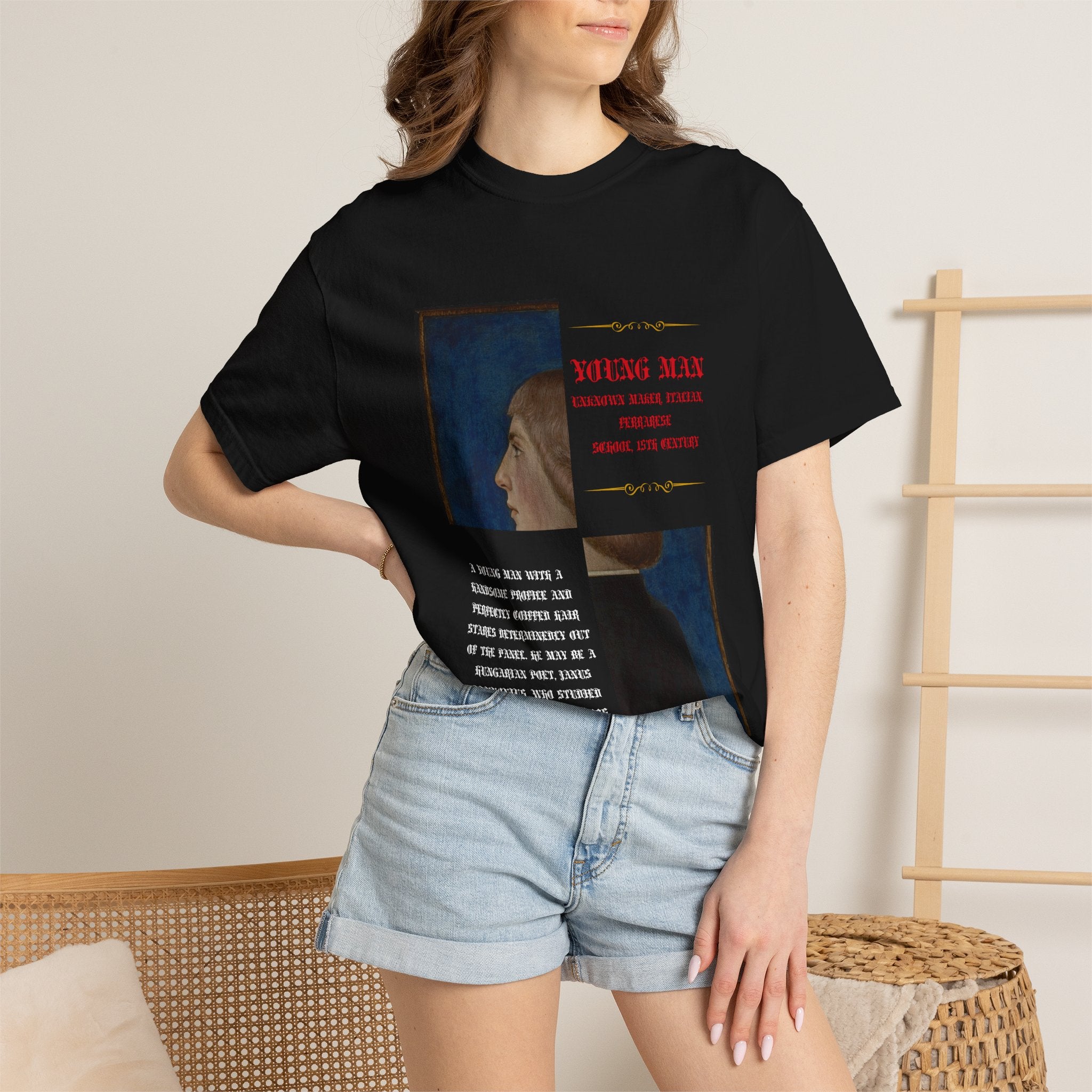 Artistic Portrait T-Shirt — 'Young Man' Gallery Graphic Tee